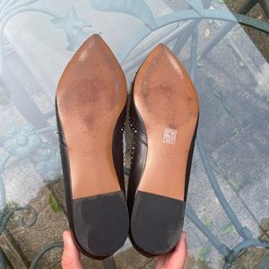 Black Studded Coach Leather Ballet Flats